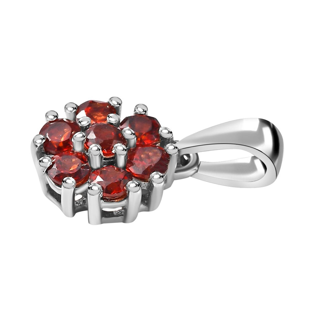 2er Set - Natürlicher Mosambik Granat Anhänger und Ohrringe, 925 Silber platiniert ca. 2.94 ct