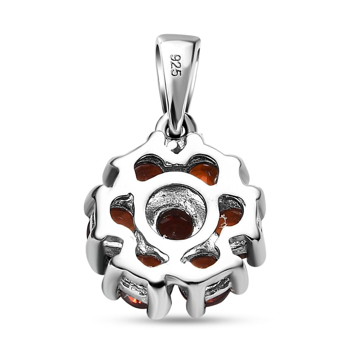 2er Set - Natürlicher Mosambik Granat Anhänger und Ohrringe, 925 Silber platiniert ca. 2.94 ct