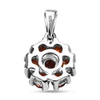 2er Set - Natürlicher Mosambik Granat Anhänger und Ohrringe, 925 Silber platiniert ca. 2.94 ct
