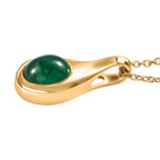 Kagem Sambischer Smaragd Anhänger mit Kette, 925 Silber Gelbgold Vermeil ca. 2.00 ct
