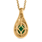 Kagem Sambischer Smaragd Anhänger mit Kette, 925 Silber Gelbgold Vermeil ca. 2.00 ct
