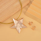 2er Set - Stern-Halskette und Ohrringe Schmuckset, vergoldet