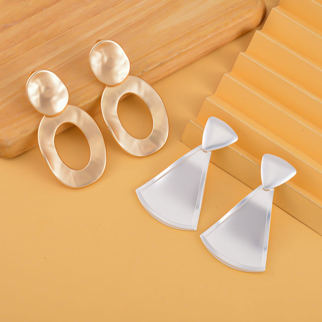 2er Set - geometrische Design-Ohrringe im Schmukset