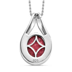 AA Norwegischer Thulit Anhänger mit Kette, 925 Silber platiniert, ca. 4.27 ct