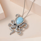 GP Kollektion - Larimar, Schwarzer Spinell Anhänger mit Kette, 925 Silber platiniert ca. 6.83 ct