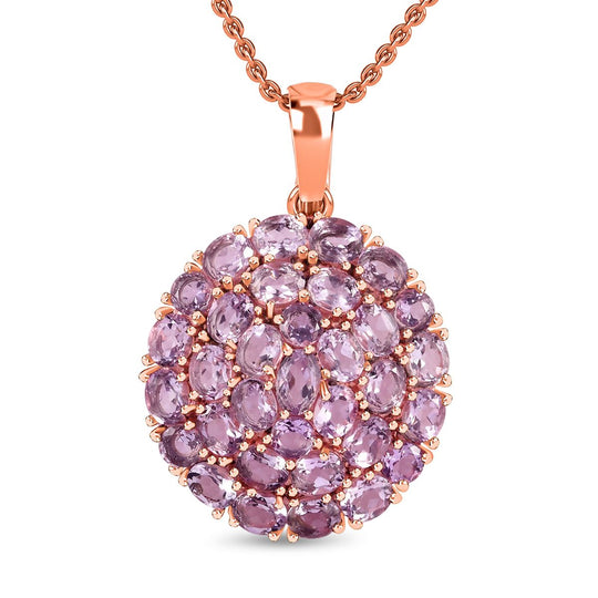 Natürlicher Mosambik Granat, Anhänger mit Kette, Edelstahl ca. 10.82 ct