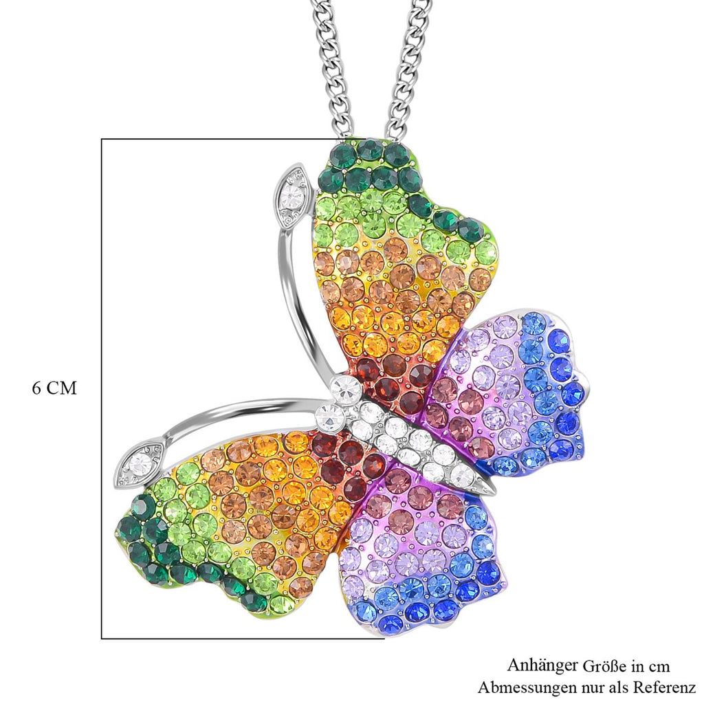 Schmetterling mehrfarbiger Anhänger mit Kette