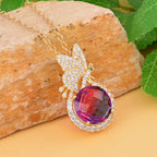 Kristall, Weißer Zirkonia Anhänger mit Kette