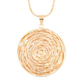 Glitzernder Designer-Kristall-Anhänger mit 73cm Kette in Goldton