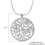 Magischer Kristallbaum-Anhänger mit Kette, silberfarben