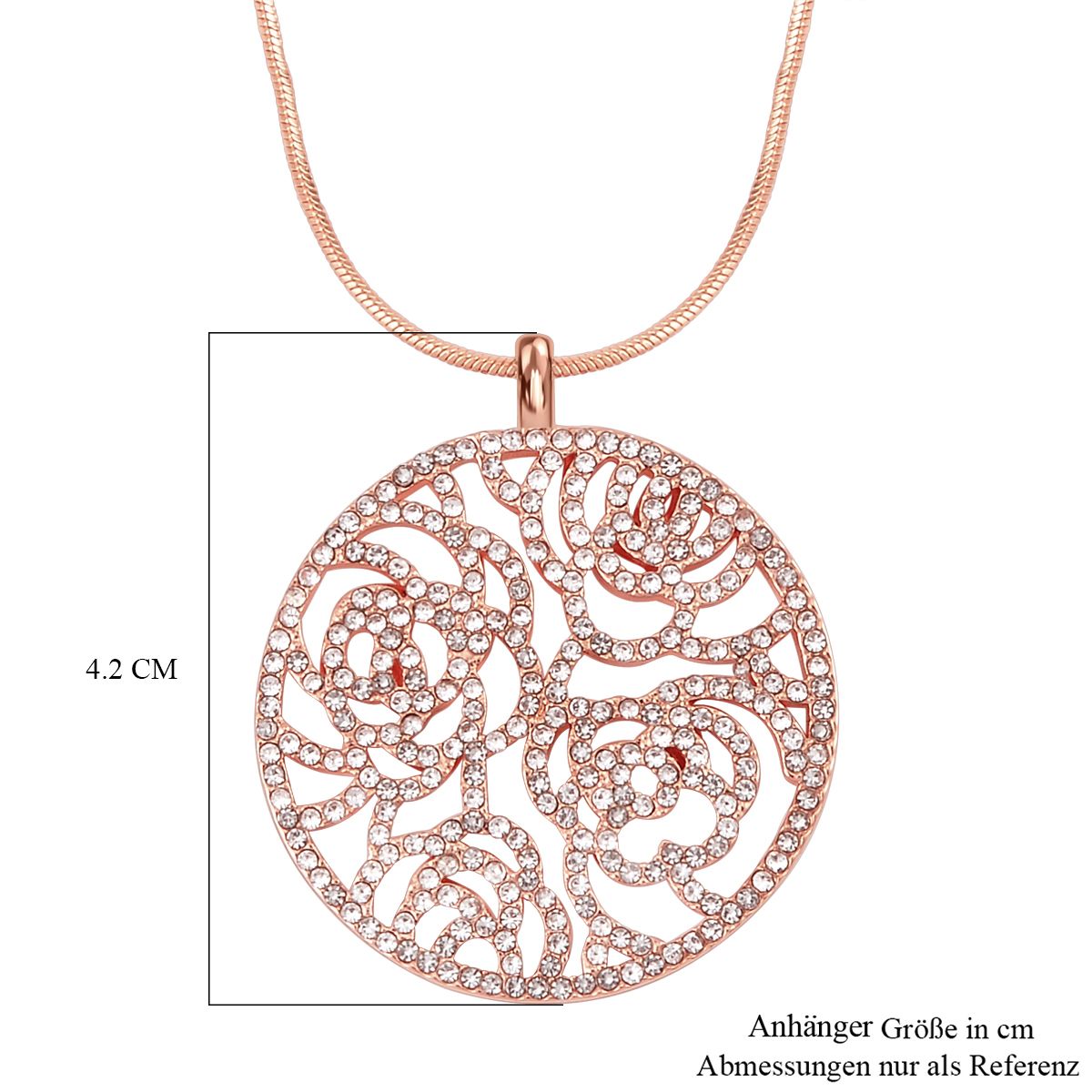 Magischer Kristallbaum-Anhänger mit Kette, roséfarben
