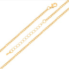 Kristall Kleeblatt-Anhänger mit Kette, goldfarben