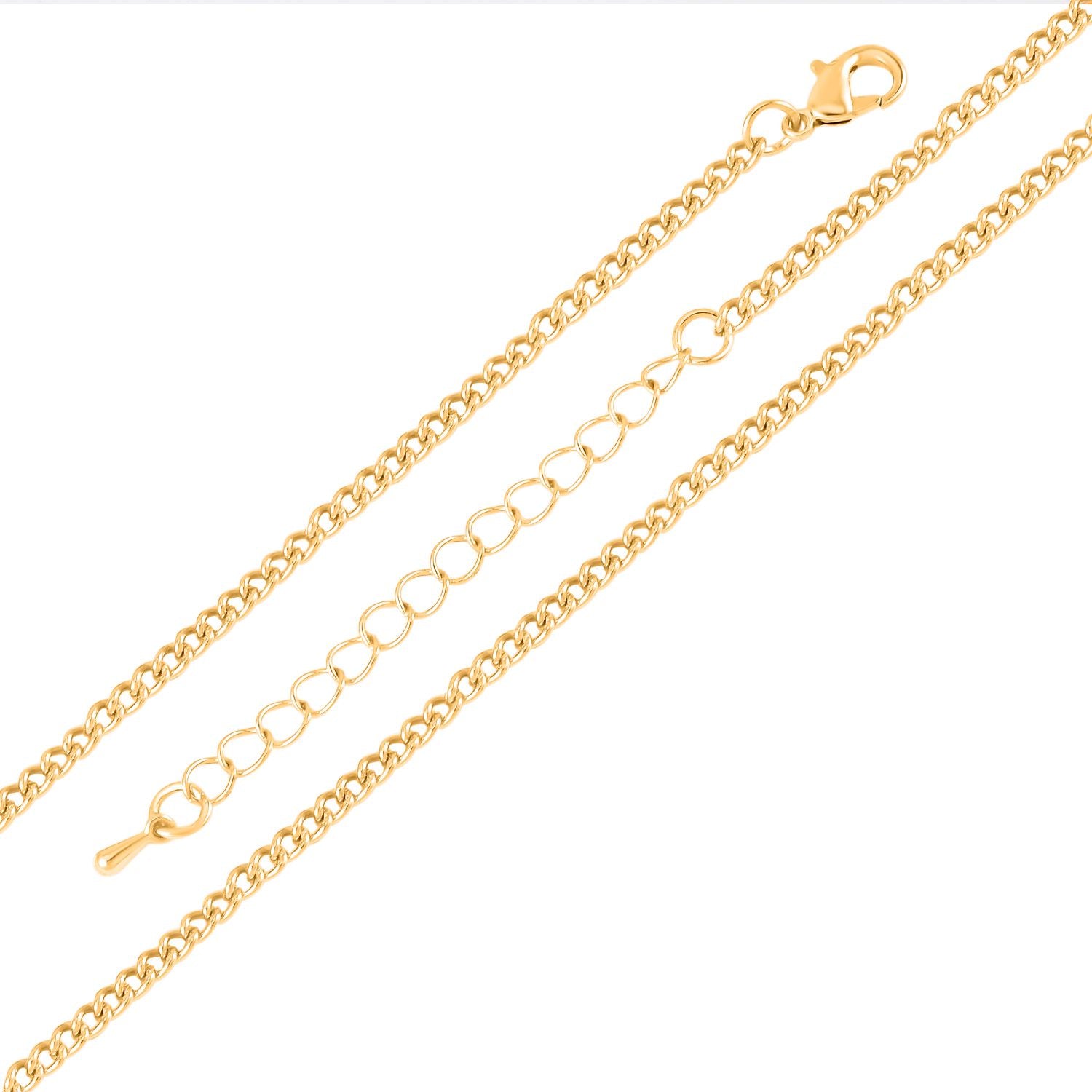 Kristall Kleeblatt-Anhänger mit Kette, goldfarben