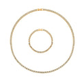 Kristall-Schmuckset in Goldton