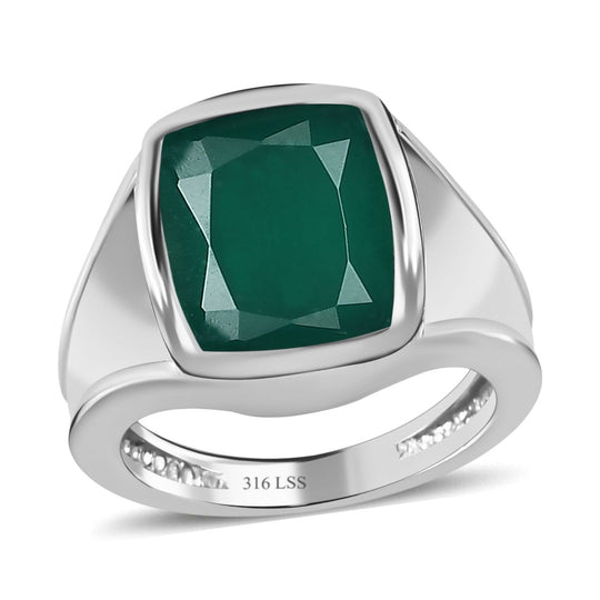 Grüner Onyx Schmuckset  Edelstahl ca. 9.91 ct