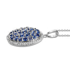 Kaschmir Kyanit Anhänger mit Kette, 925 Silber platiniert, 925 Silber rhodiniert ca. 4.08 ct