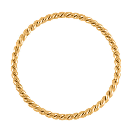 2er Set - Gedrehte Armreif und Ohrringe, Edelstahl, goldfarben