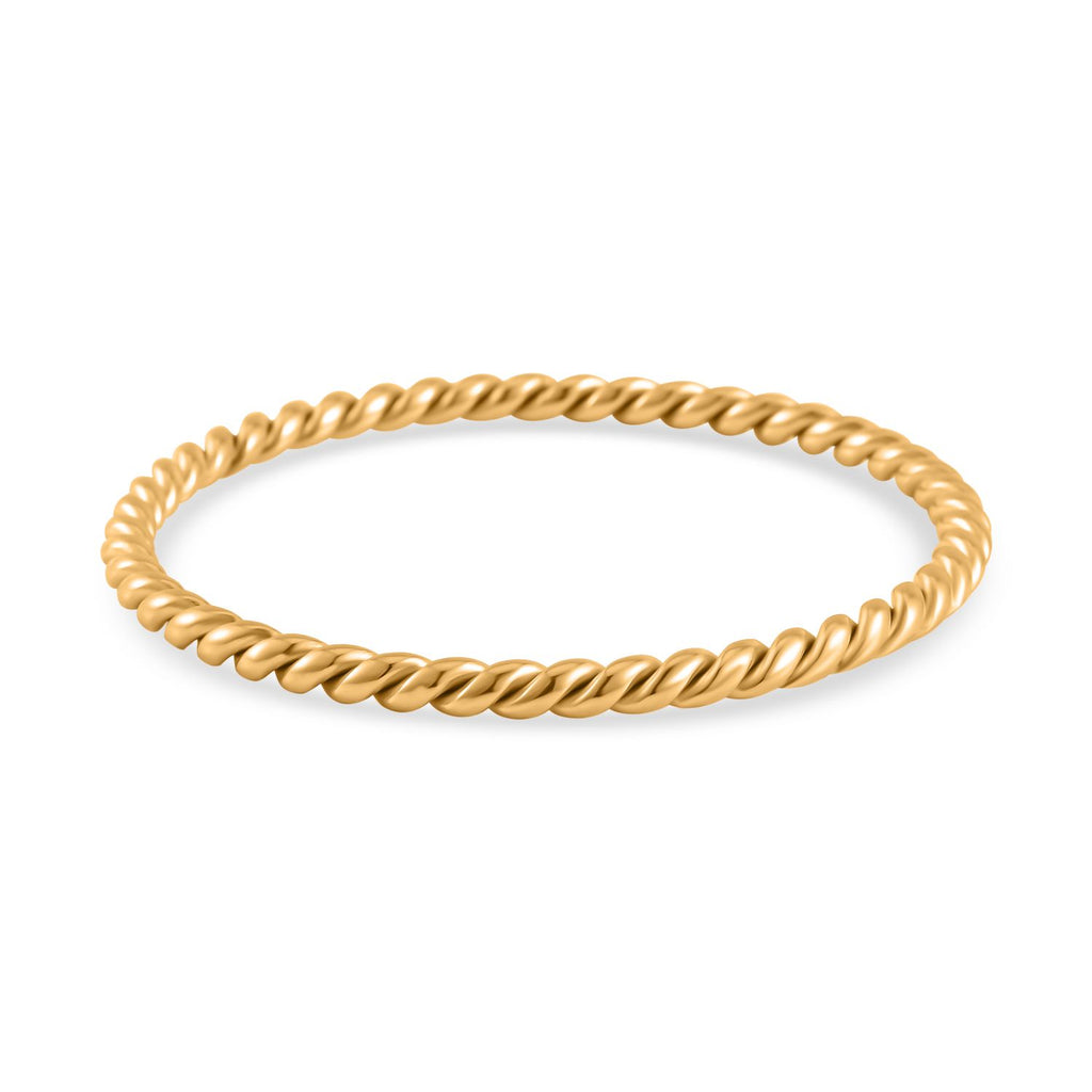 2er Set - Gedrehte Armreif und Ohrringe, Edelstahl, goldfarben