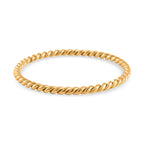 2er Set - Gedrehte Armreif und Ohrringe, Edelstahl, goldfarben