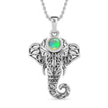 AA Natürlicher, äthiopischer Welo Opal Anhänger mit Kette, 925 Silber platiniert, ca. 0.30 ct