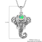 AA Natürlicher, äthiopischer Welo Opal Anhänger mit Kette, 925 Silber platiniert, ca. 0.30 ct