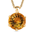 Citrin und Zirkon Anhänger mit 50cm Kette - 6,68 ct.
