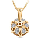 Citrin, Weißer Zirkon Anhänger mit Kette Millenial-Schliff, 925 Silber Gelbgold Vermeil ca. 6.68 ct