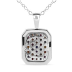 AA Regenbogen Saphir Anhänger mit Kette, 925 Silber platiniert ca. 1.57 ct