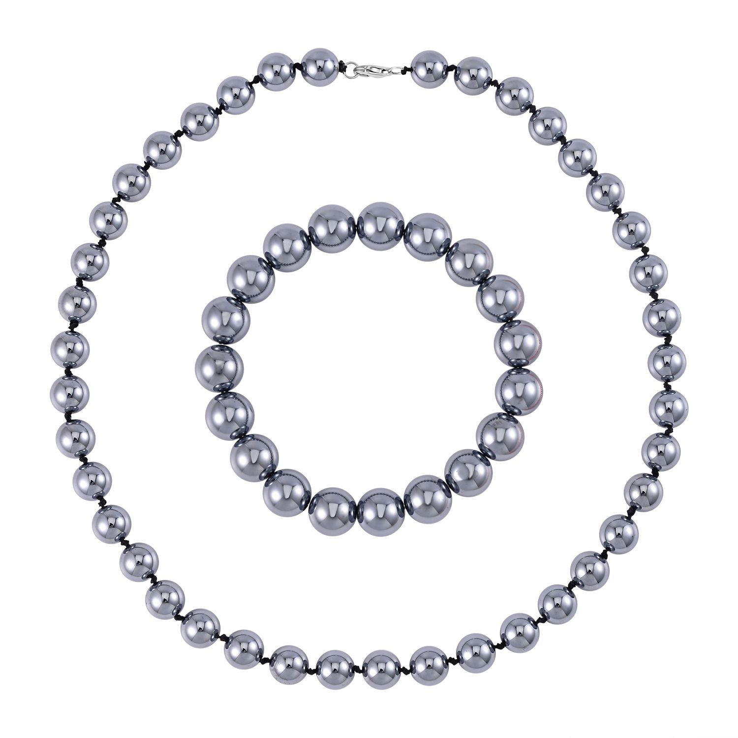 2er Set Teraherz Halskette und Armband im Schmuckset, 925 Silber rhodiniert ca. 423.85 ct