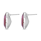 3er Set Lila Kristall Anhänger mit Kette und Ohrstecker im Schmuckset