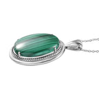 Malachit Anhänger mit Kette, Edelstahl ca. 38.74 ct
