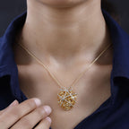 GP Amore Kollektion, Citrin Anhänger mit Kette, 925 Silber vergoldet ca. 7.41 ct