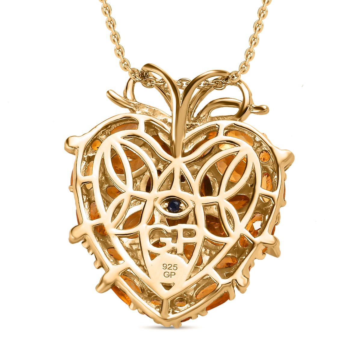 GP Amore Kollektion, Citrin Anhänger mit Kette, 925 Silber vergoldet ca. 7.41 ct