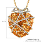 GP Amore Kollektion, Citrin Anhänger mit Kette, 925 Silber vergoldet ca. 7.41 ct