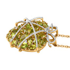 GP Amore Kollektion - natürlicher Peridot-Anhänger mit Kette, 925 Silber vergoldet ca. 8.14 ct