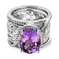 Mashamba Amethyst Ring, platiniert, (Größe 17.00) ca. 4.39 ct