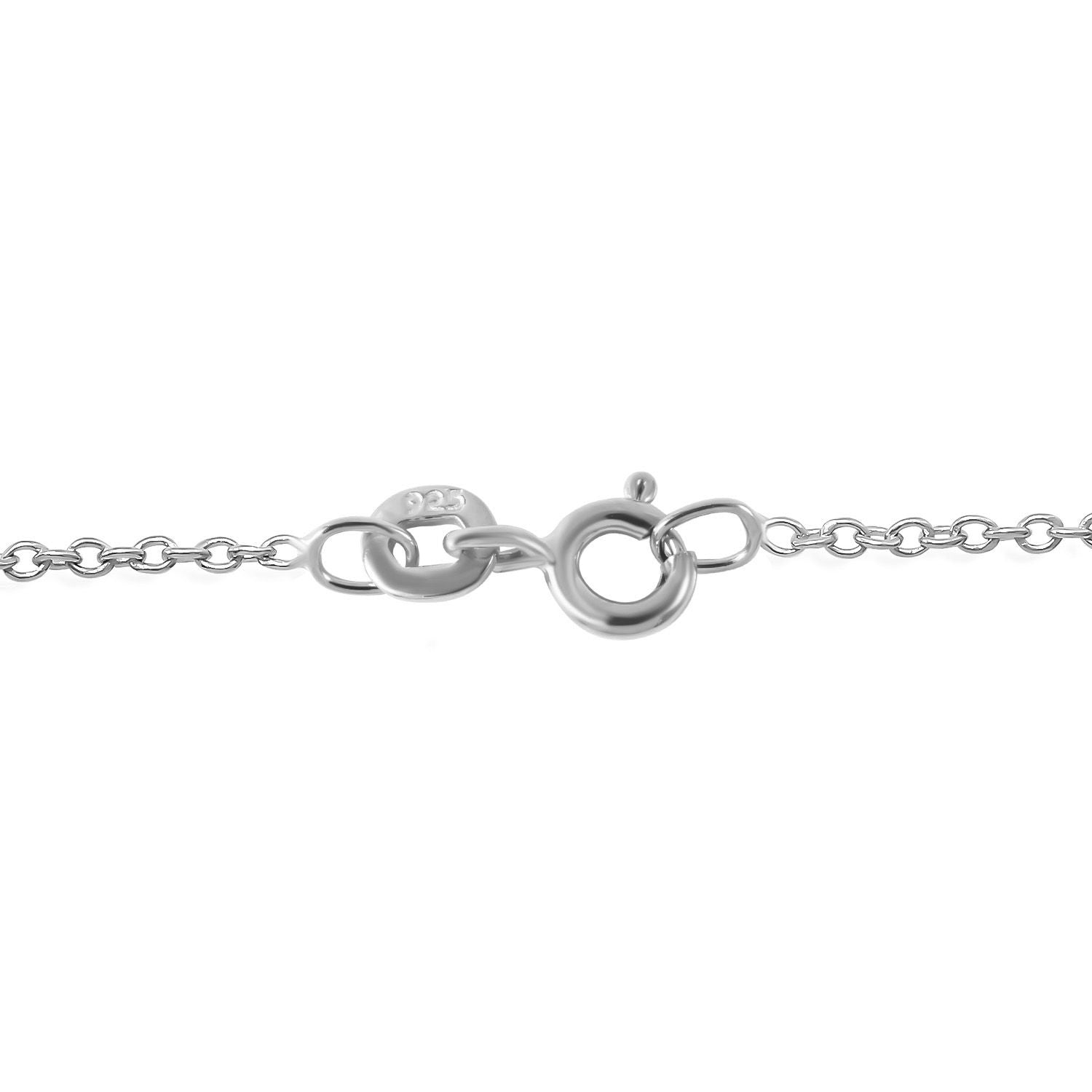 LUSTRO STELLA - Blauer Zirkonia Anhänger mit Kette, 925 Silber rhodiniert ca. 2.78 ct