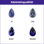 Tansanit-Anhänger mit Kette, 925 Silber platiniert ca. 4.48 ct