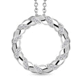 Weißer Zirkon-Anhänger mit Kette, Edelstahl ca. 0,44 ct