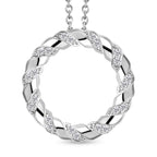 Weißer Zirkon-Anhänger mit Kette, Edelstahl ca. 0,44 ct
