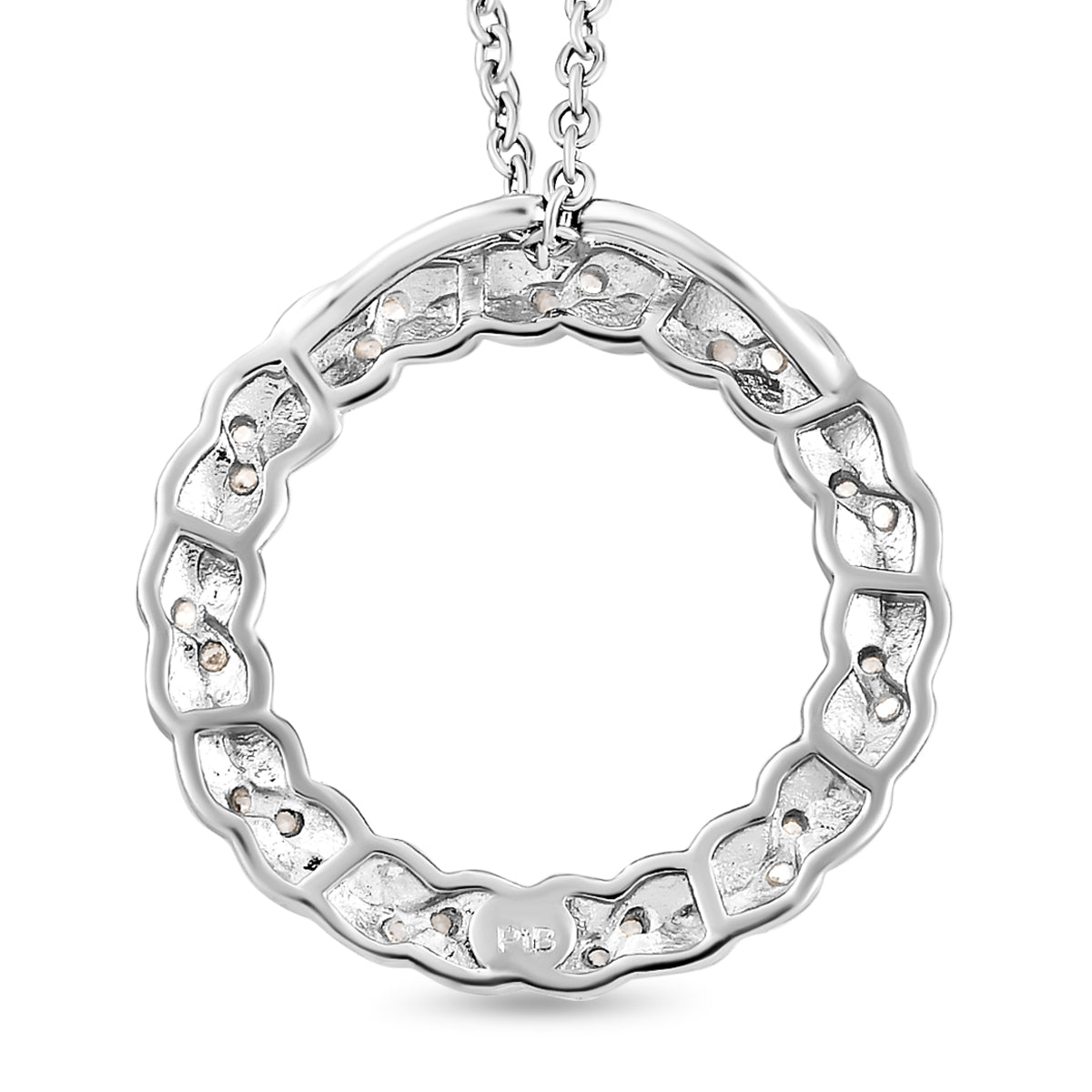 Weißer Zirkon-Anhänger mit Kette, Edelstahl ca. 0,44 ct