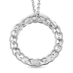 Weißer Zirkon-Anhänger mit Kette, Edelstahl ca. 0,44 ct