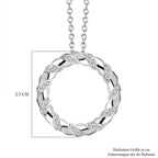 Weißer Zirkon-Anhänger mit Kette, Edelstahl ca. 0,44 ct