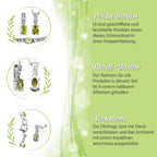 3er Set, natürliche Peridot Ohrringe, Armband, Anhänger mit Kette, Edelstahl, ca. 7.03 ct