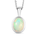 Natürlicher, äthiopischer Opal-Anhänger mit Kette, 50 cm - 1,33 ct.