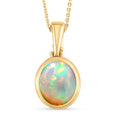 AA natürlicher, äthiopischer Opal-Anhänger mit 50cm Kette - 2,88 ct.