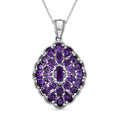 Afrikanischer Amethyst Anhänger mit Kette, ca. 50 cm, 925 Silber platiniert, ca. 4.97 ct