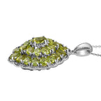Natürlicher Peridot Anhänger mit Kette, ca. 50 cm, 925 Silber platiniert, ca. 5.93 ct