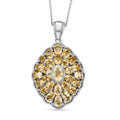 Citrin Anhänger mit Kette, ca. 50 cm, 925 Silber platiniert, ca. 5.07 ct