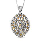 Citrin Anhänger mit Kette, ca. 50 cm, 925 Silber platiniert, ca. 5.07 ct
